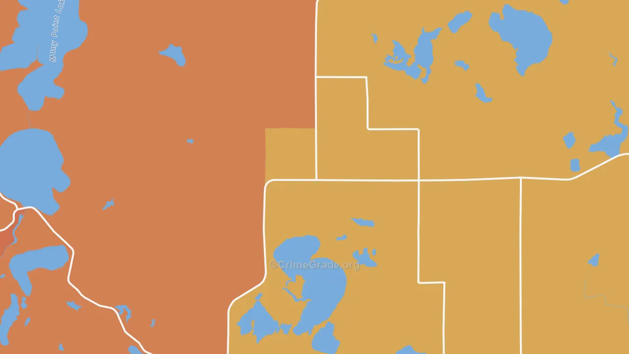 Ponsford, MN Map of Theft Rates