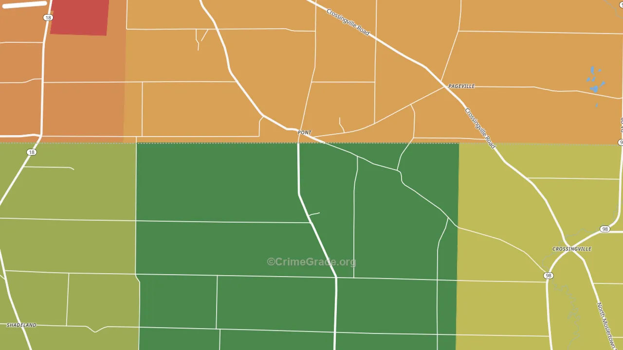 Pont, PA Map of Theft Rates