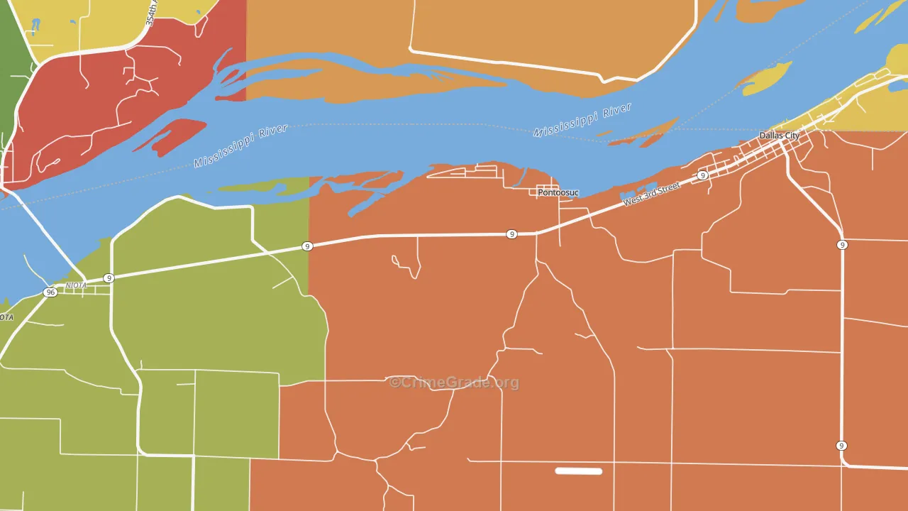 Pontoosuc, IL Map of Theft Rates