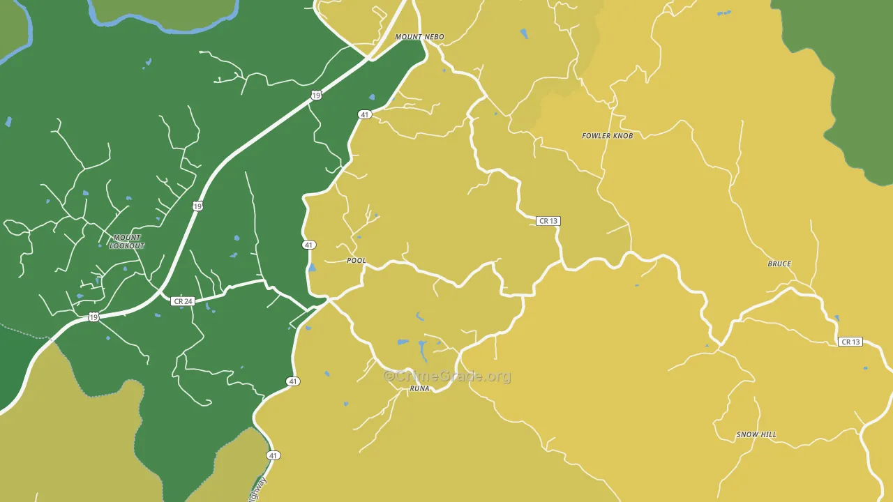 Pool, WV Map of Theft Rates