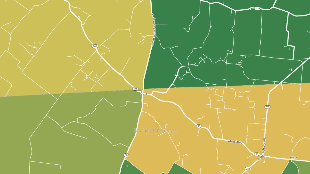 Poole, KY Map of Theft Rates
