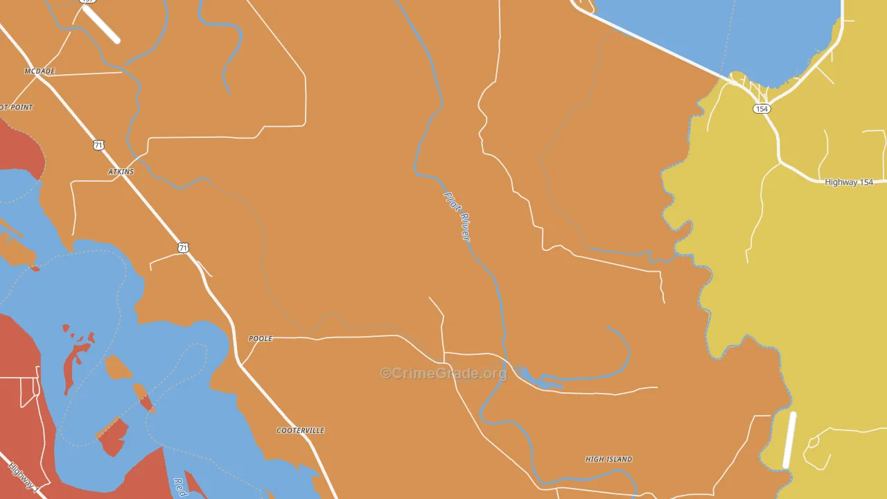 Poole, LA Map of Theft Rates
