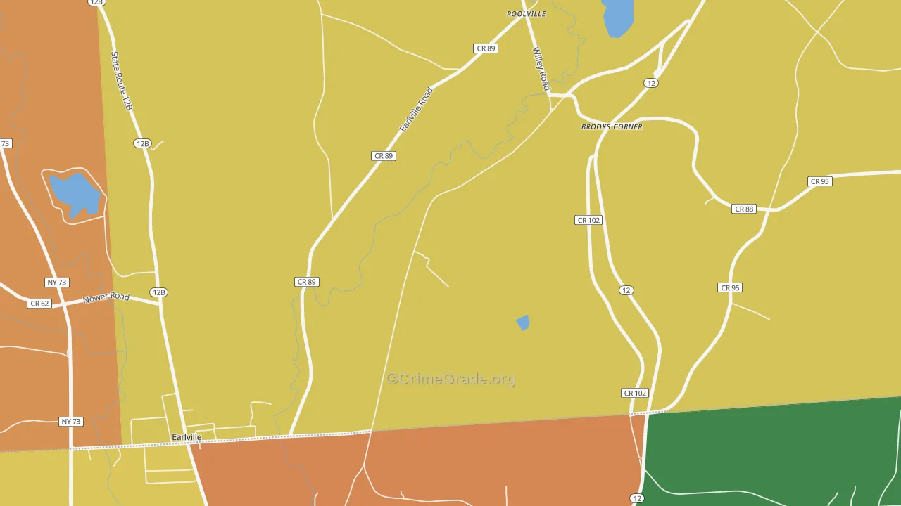 Poolville, NY Map of Theft Rates