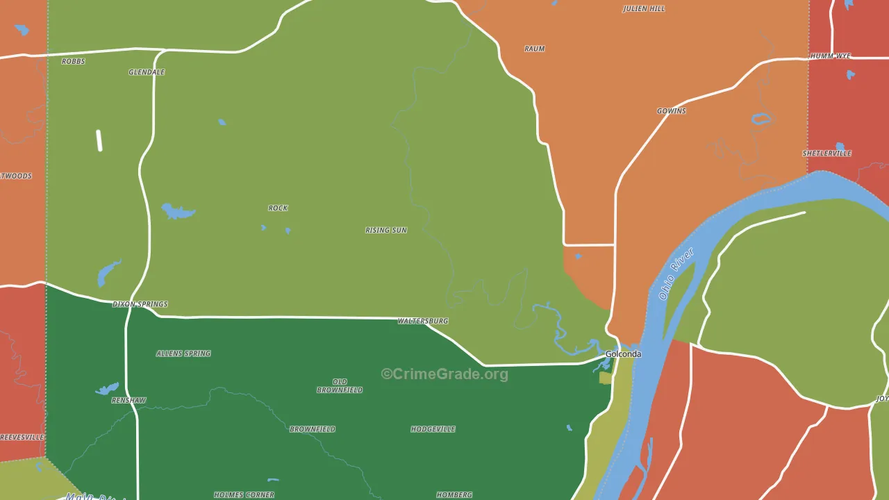 Pope County, IL Map of Theft Rates