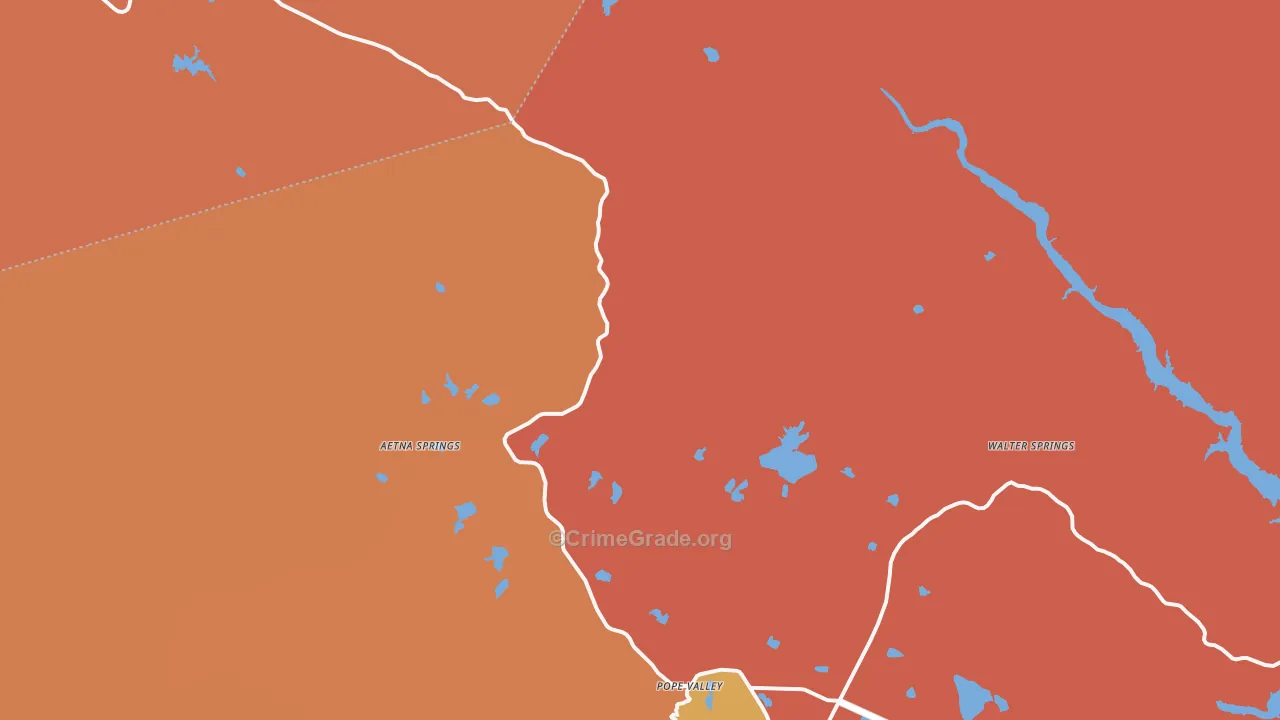 Pope Valley, CA Map of Theft Rates