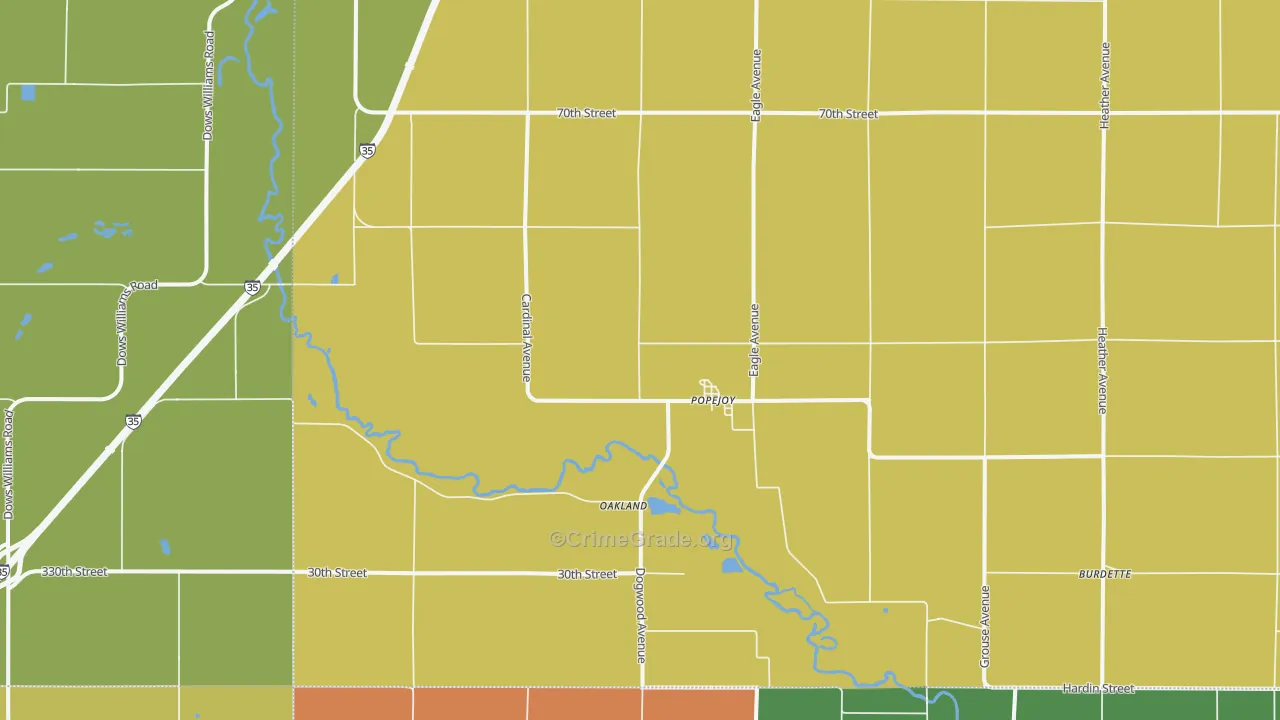Popejoy, IA Map of Theft Rates