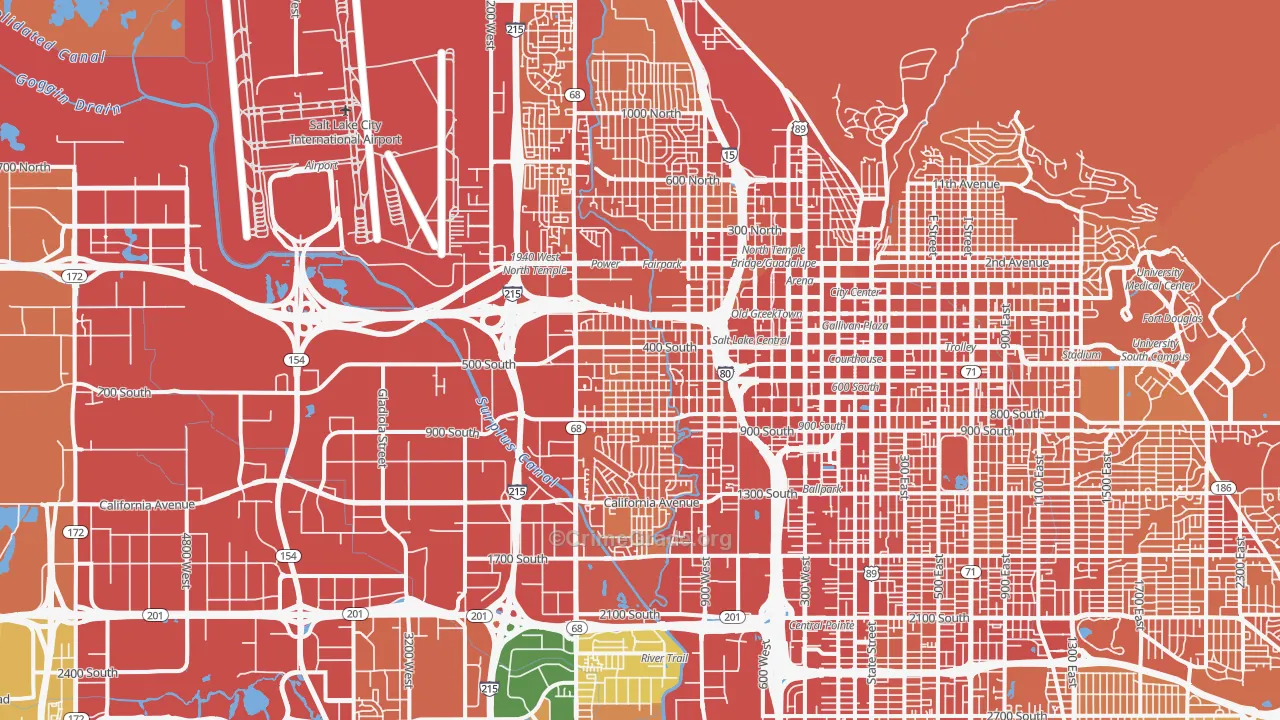 Poplar Grove, Salt Lake City, UT Map of Theft Rates