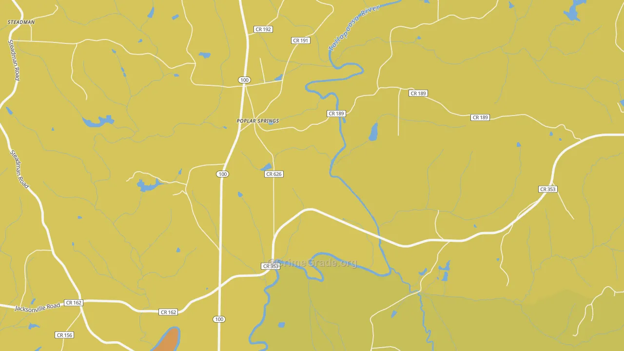 Poplar Springs, GA Map of Theft Rates