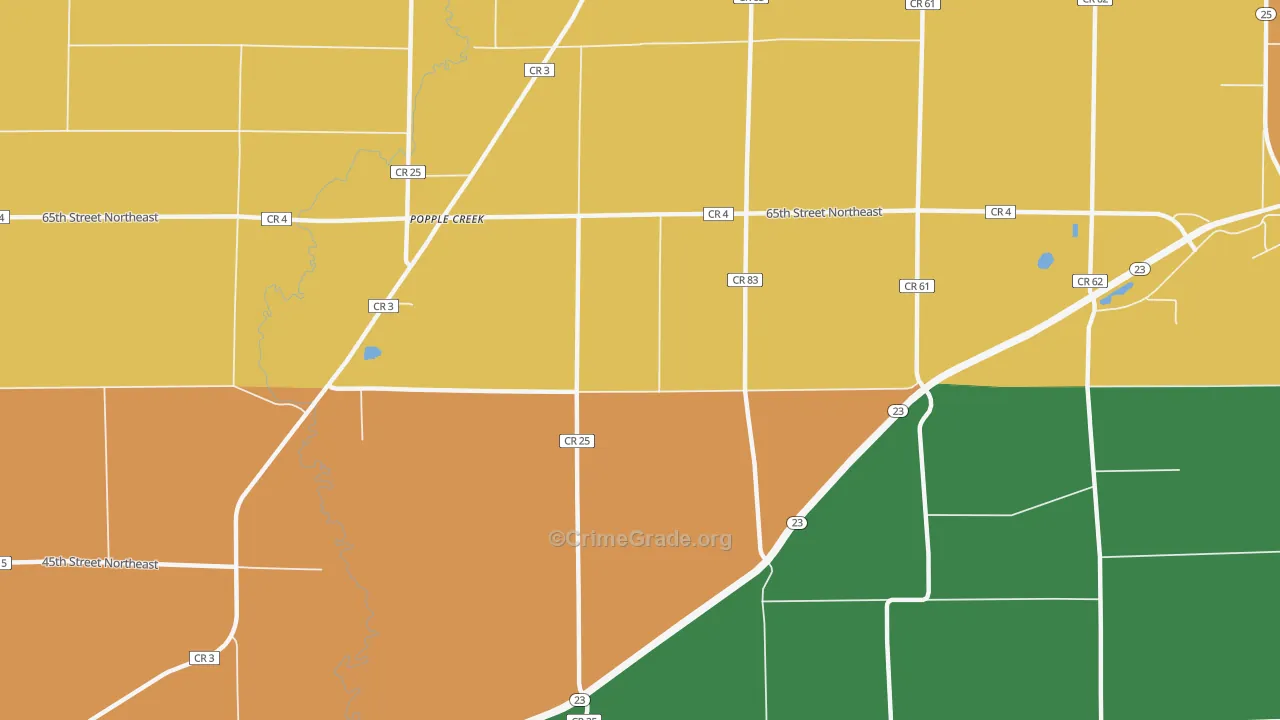 Popple Creek, MN Map of Theft Rates