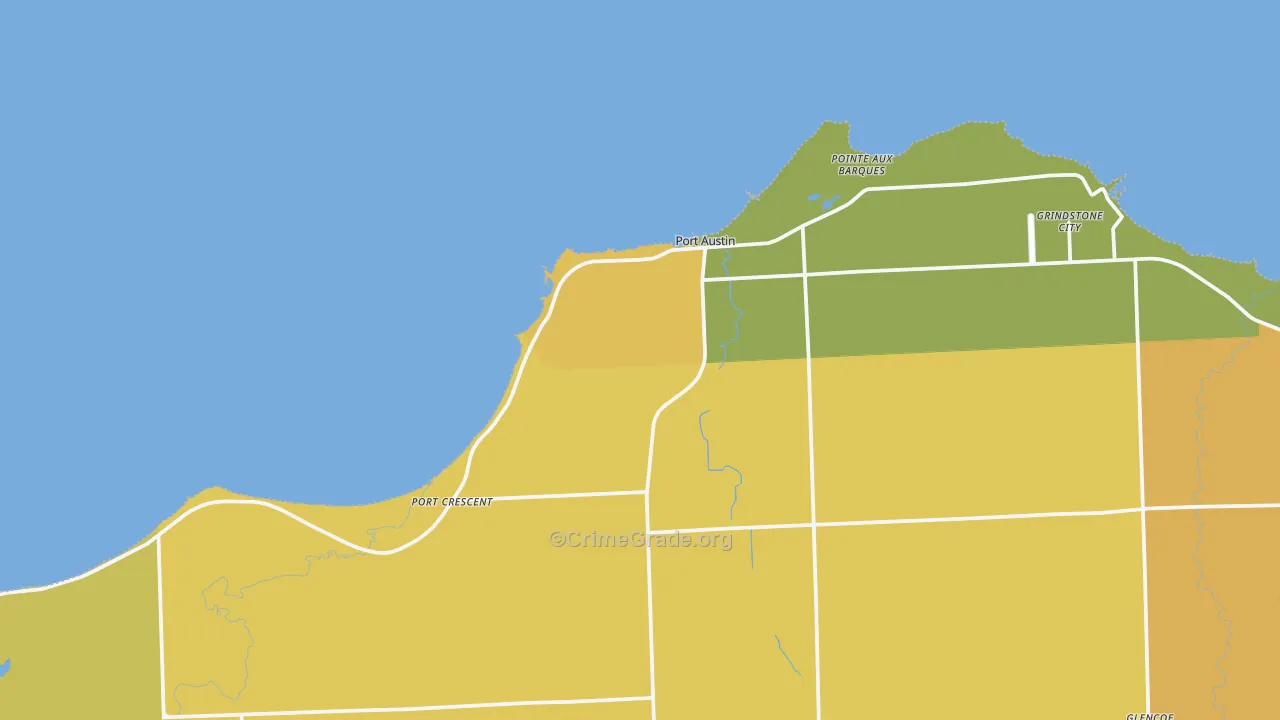 Port Austin, MI Map of Theft Rates