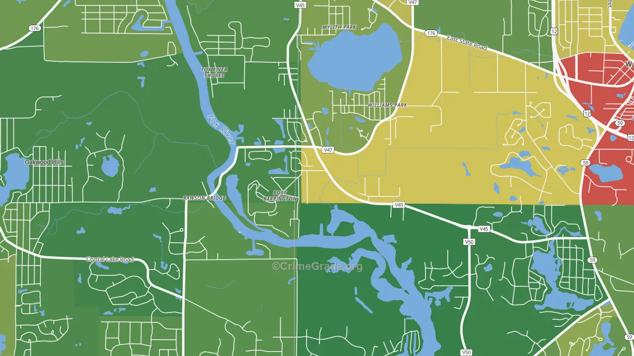 Port Barrington, IL Map of Theft Rates