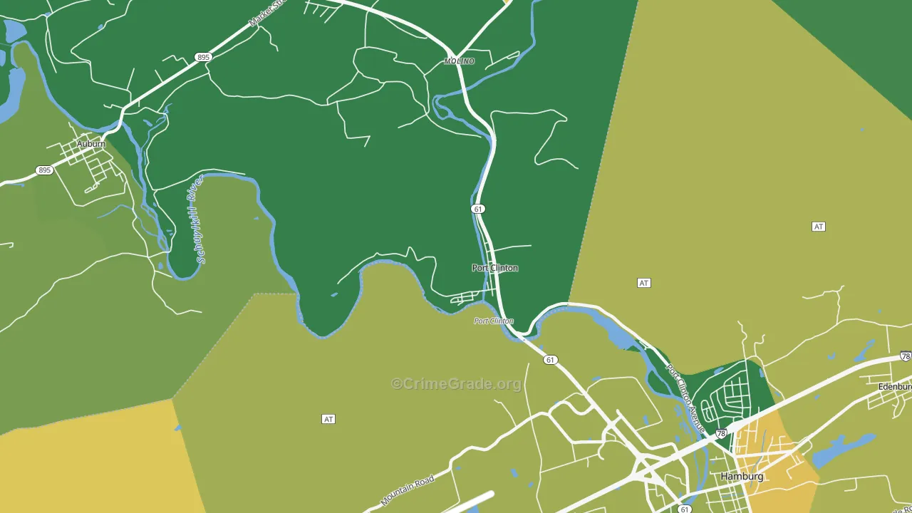 Port Clinton, PA Map of Theft Rates