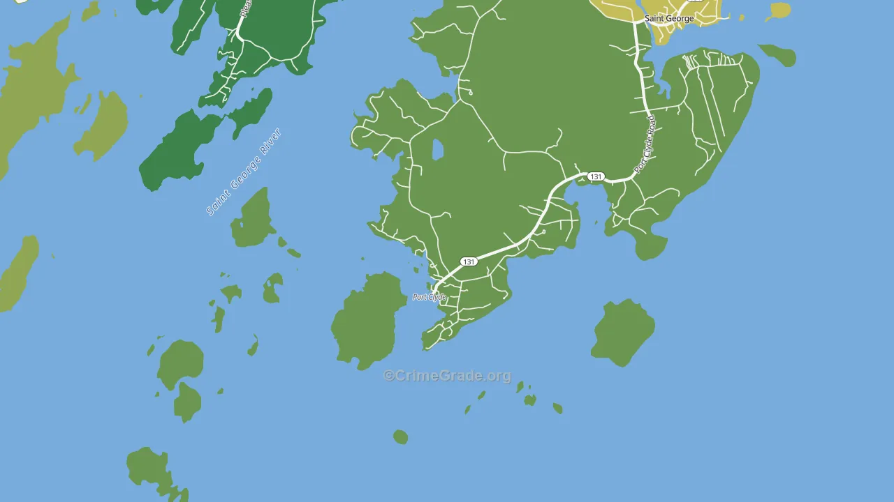 Port Clyde, ME Map of Theft Rates