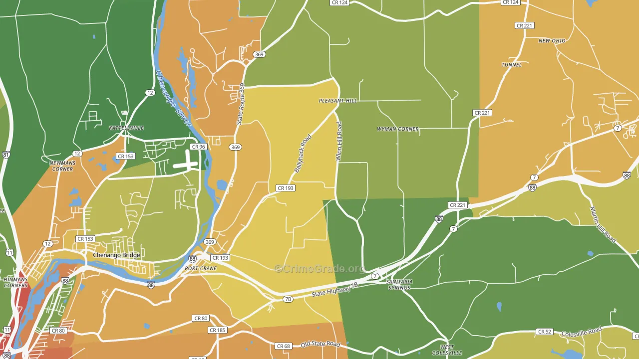 Port Crane, NY Map of Theft Rates