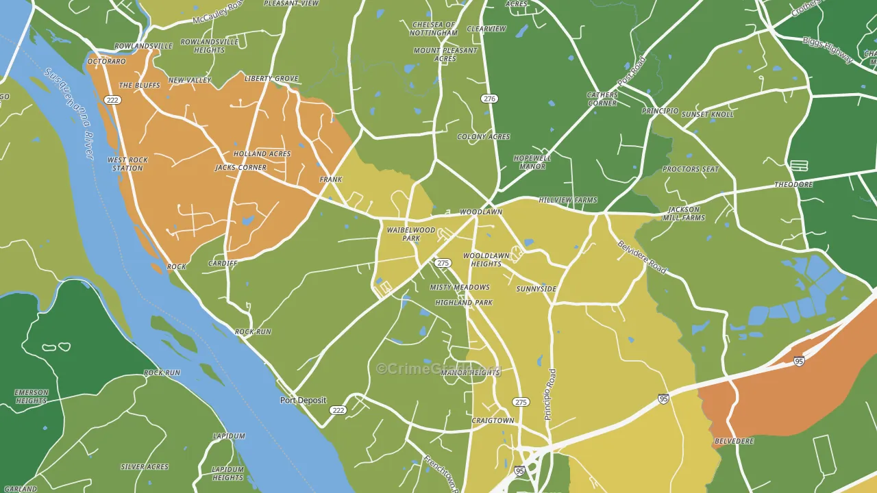 Port Deposit, MD Map of Theft Rates