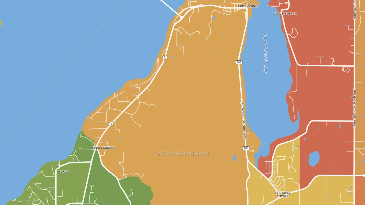 Port Gamble, WA Map of Theft Rates