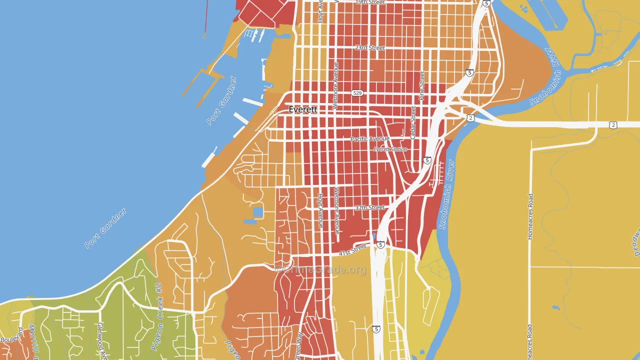 Port Gardner, Everett, WA Map of Theft Rates