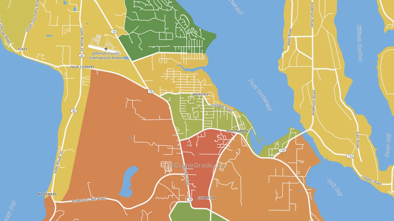 Port Hadlock-Irondale, WA Map of Theft Rates