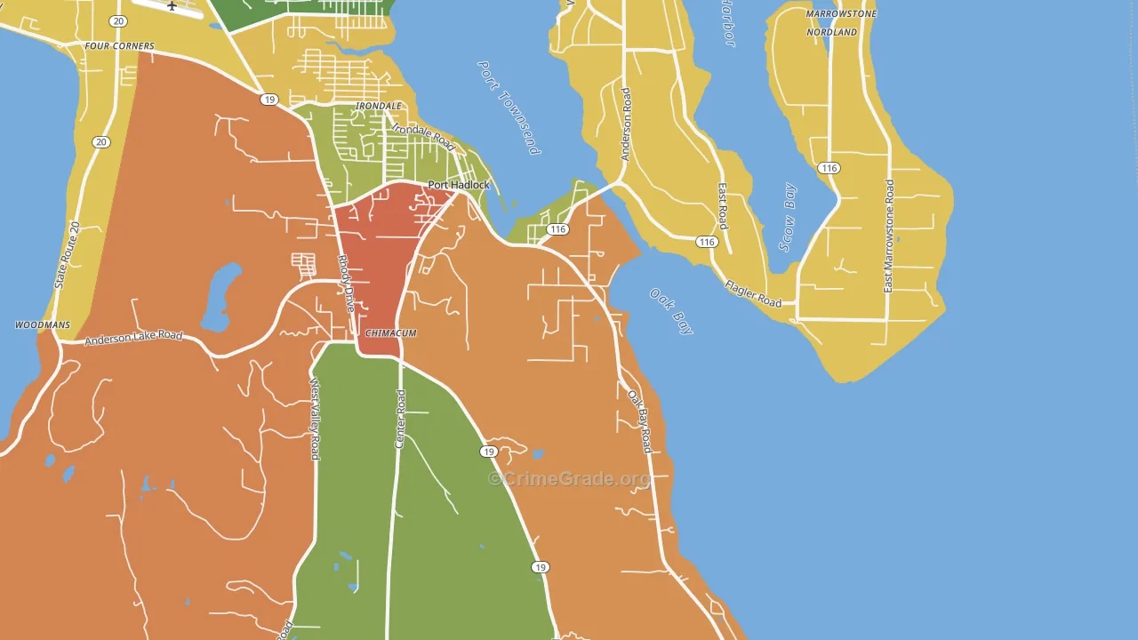 Port Hadlock, WA Map of Theft Rates