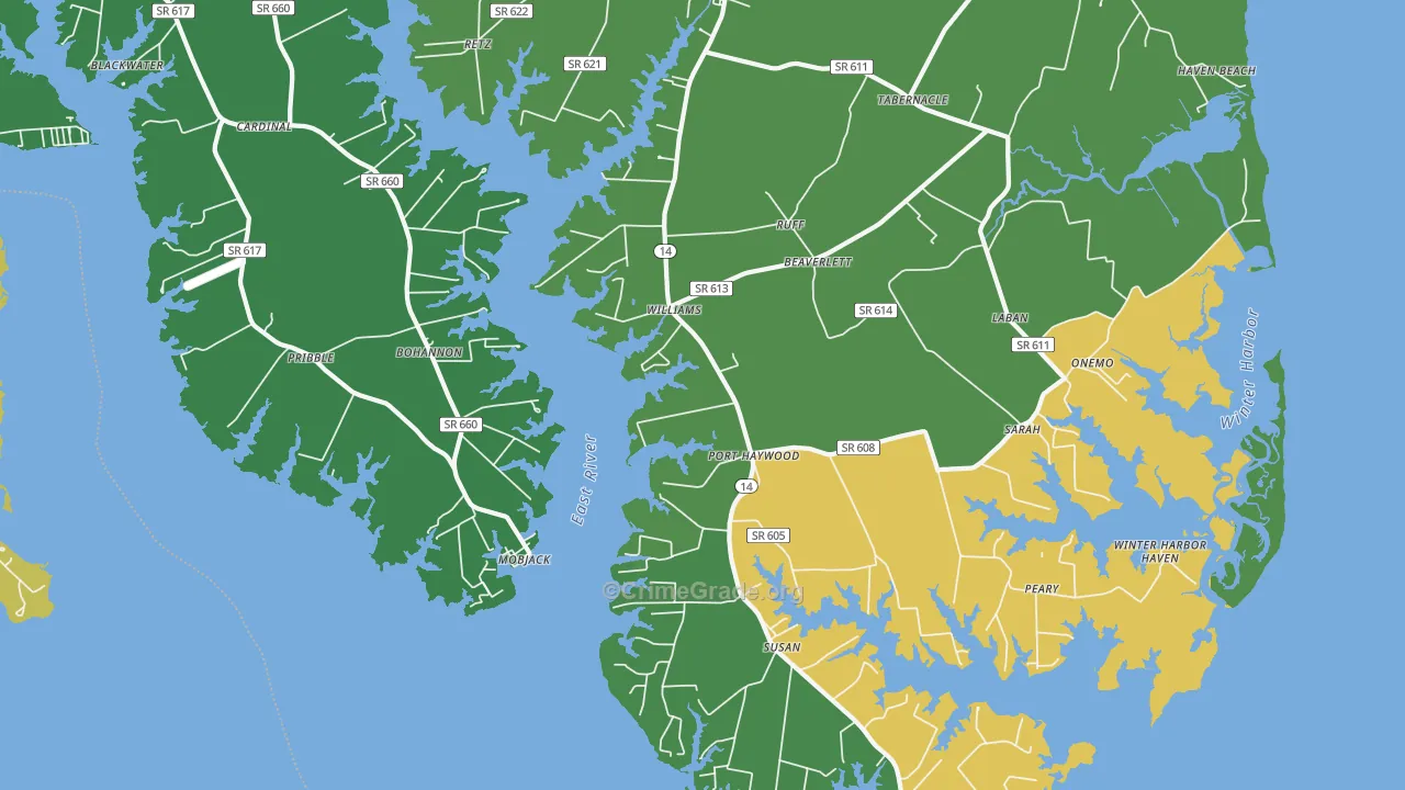 Port Haywood, VA Map of Theft Rates