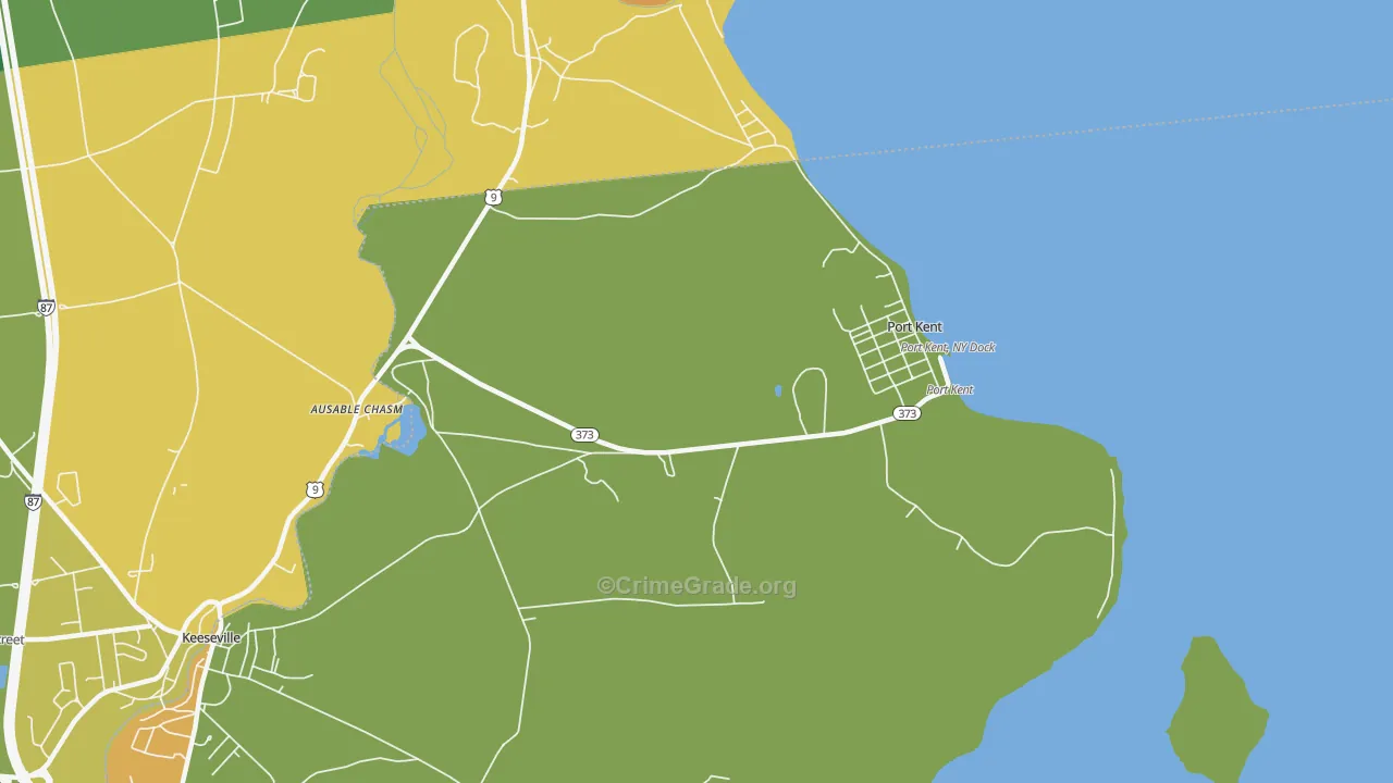 Port Kent, NY Map of Theft Rates