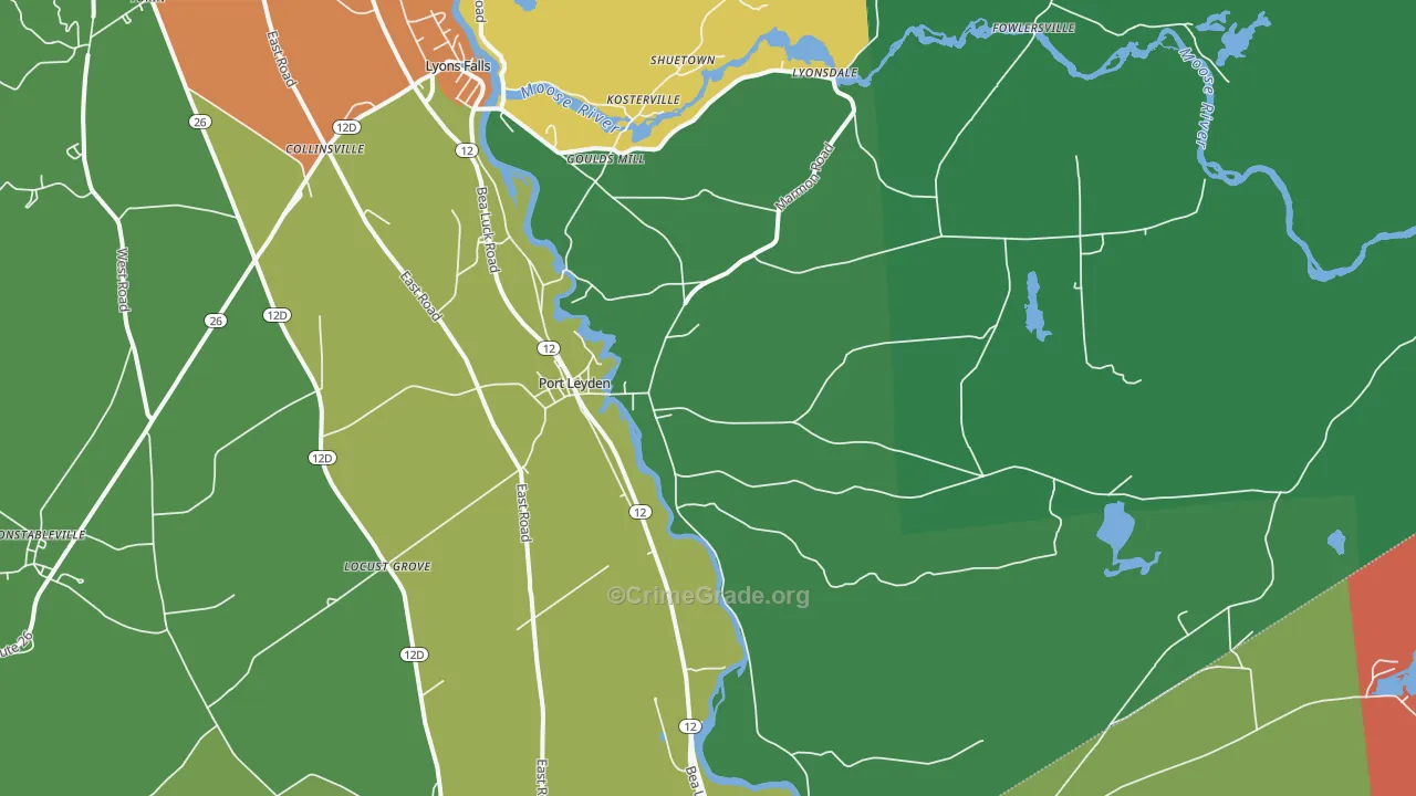 Port Leyden, NY Map of Theft Rates
