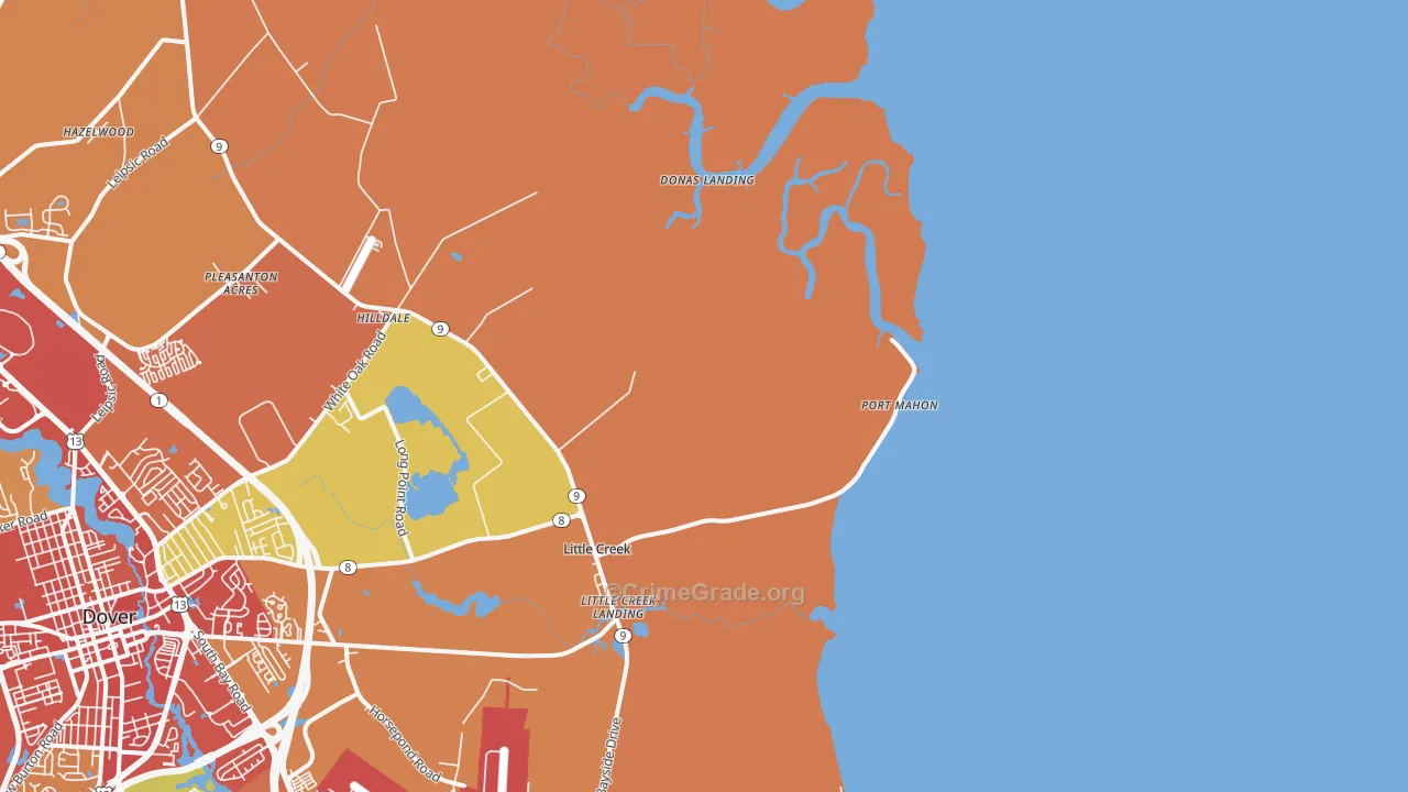 Port Mahon, DE Map of Theft Rates