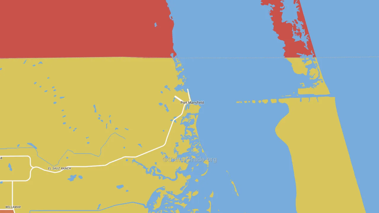 Port Mansfield, TX Map of Theft Rates