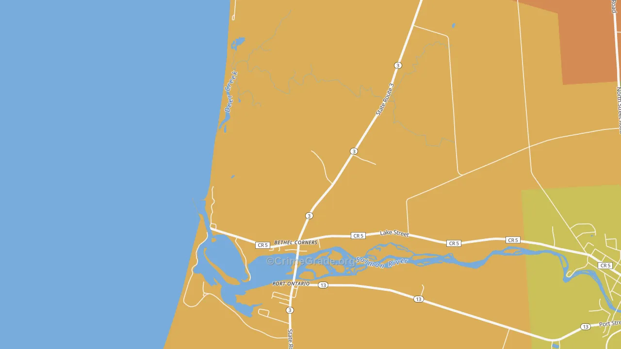 Port Ontario, NY Map of Theft Rates