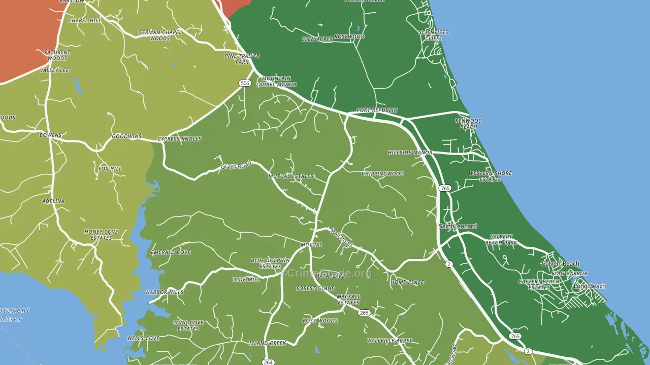 Port Republic, MD Map of Theft Rates