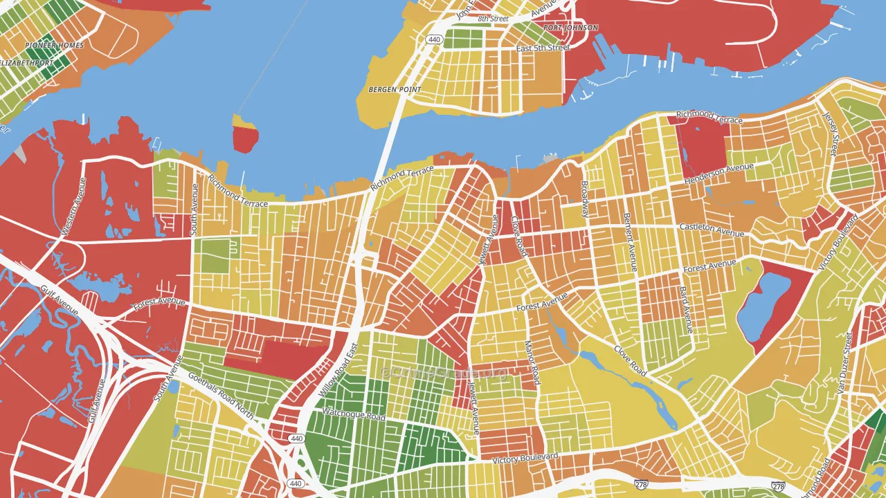 Port Richmond, Staten Island, NY Map of Theft Rates