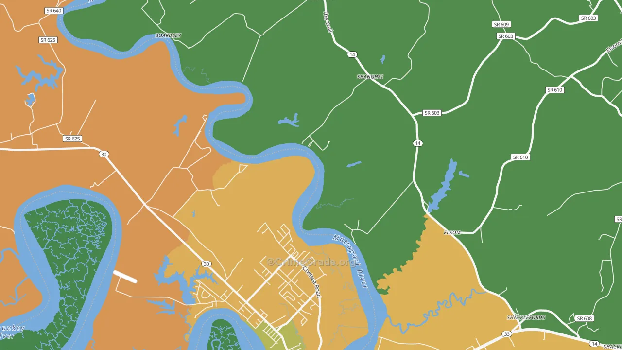 Port Richmond, VA Map of Theft Rates