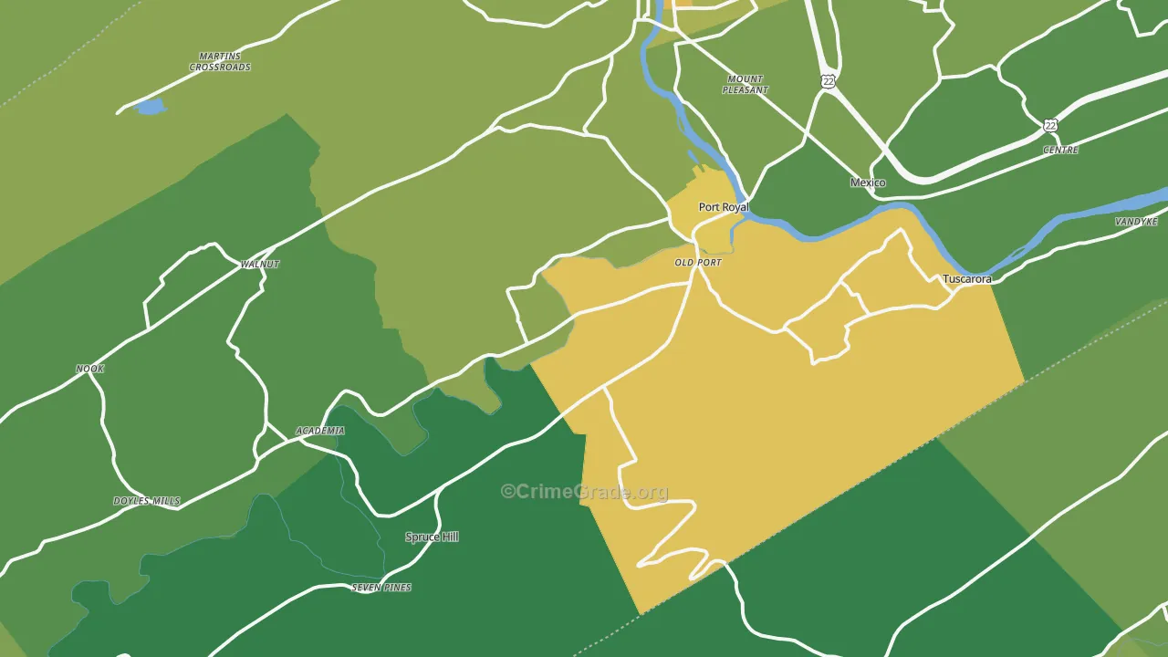 Port Royal, PA Map of Theft Rates