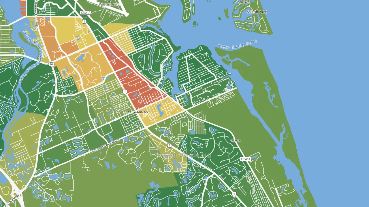Port Salerno, FL Map of Theft Rates