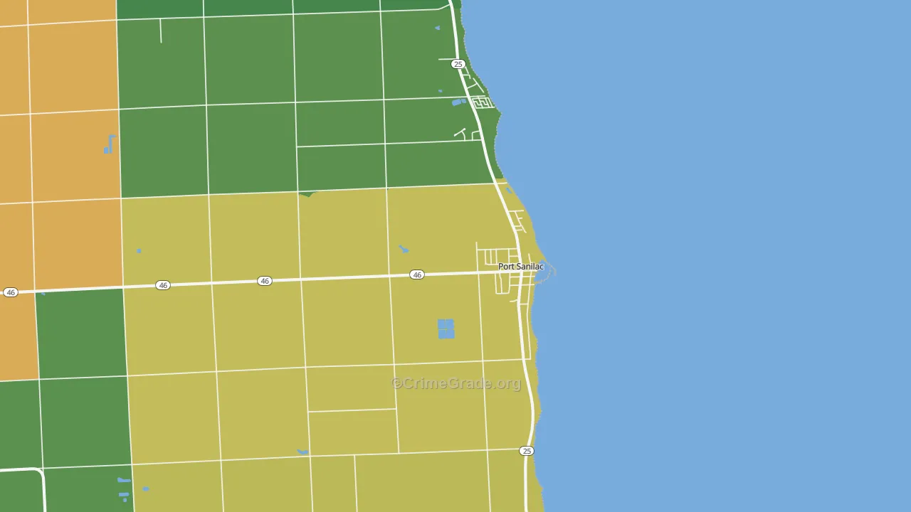 Port Sanilac, MI Map of Theft Rates