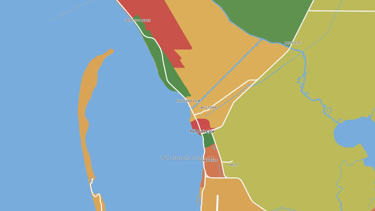 Port St. Joe, FL Map of Theft Rates