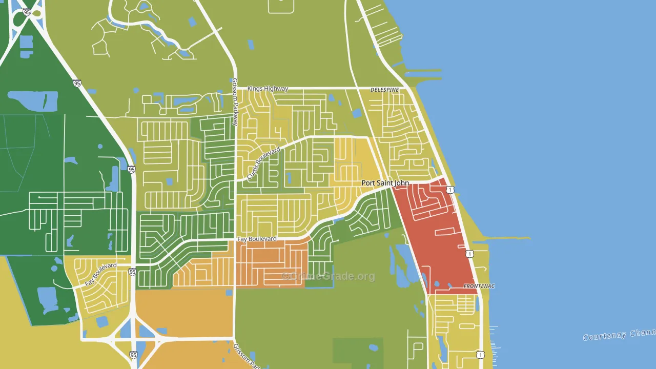 Port St. John, FL Map of Theft Rates