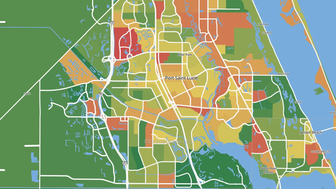 Port St. Lucie, FL Map of Theft Rates