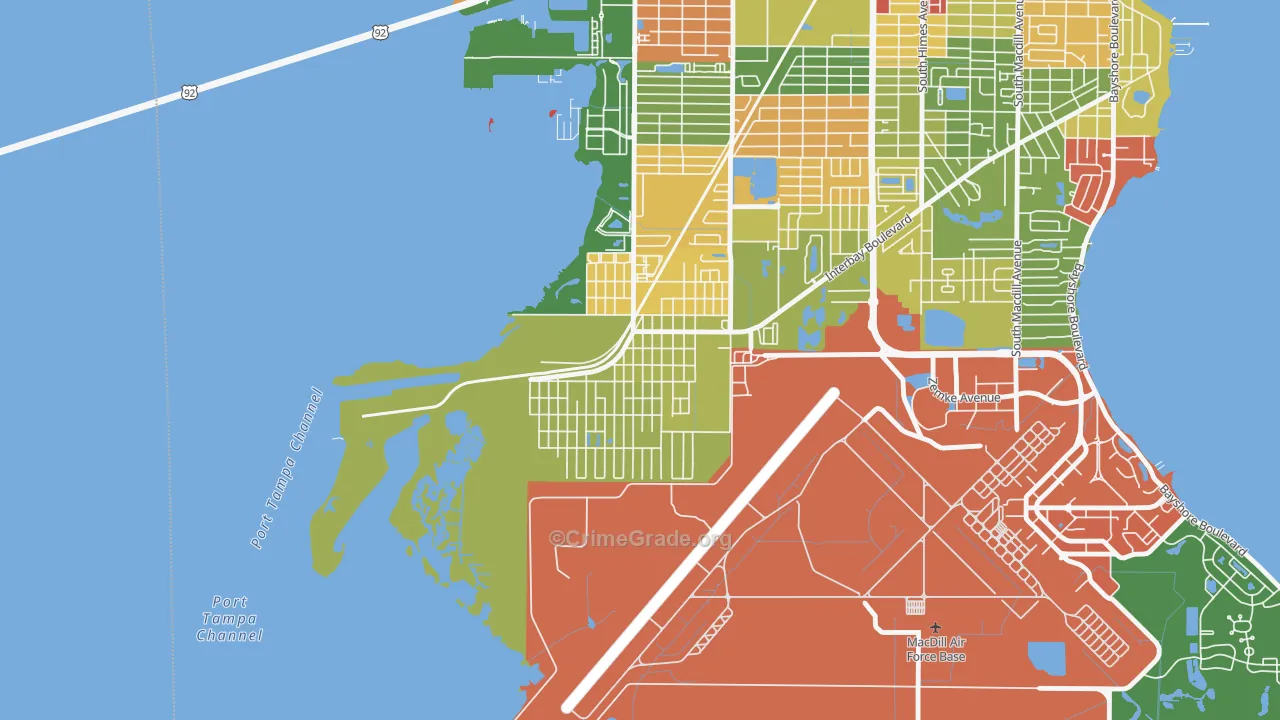 Port Tampa City, Tampa, FL Map of Theft Rates