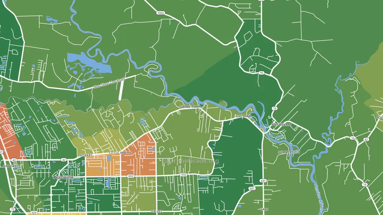 Port Vincent, LA Map of Theft Rates