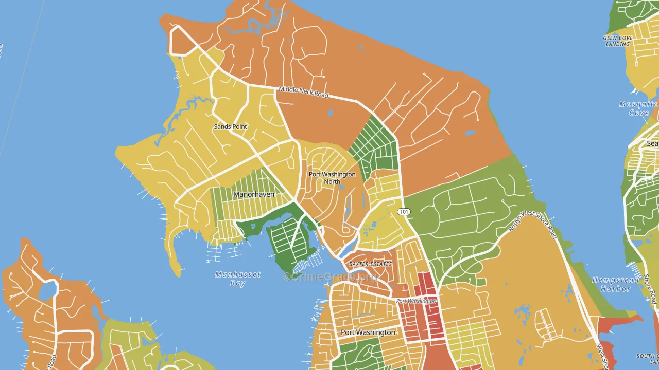Port Washington North, NY Map of Theft Rates