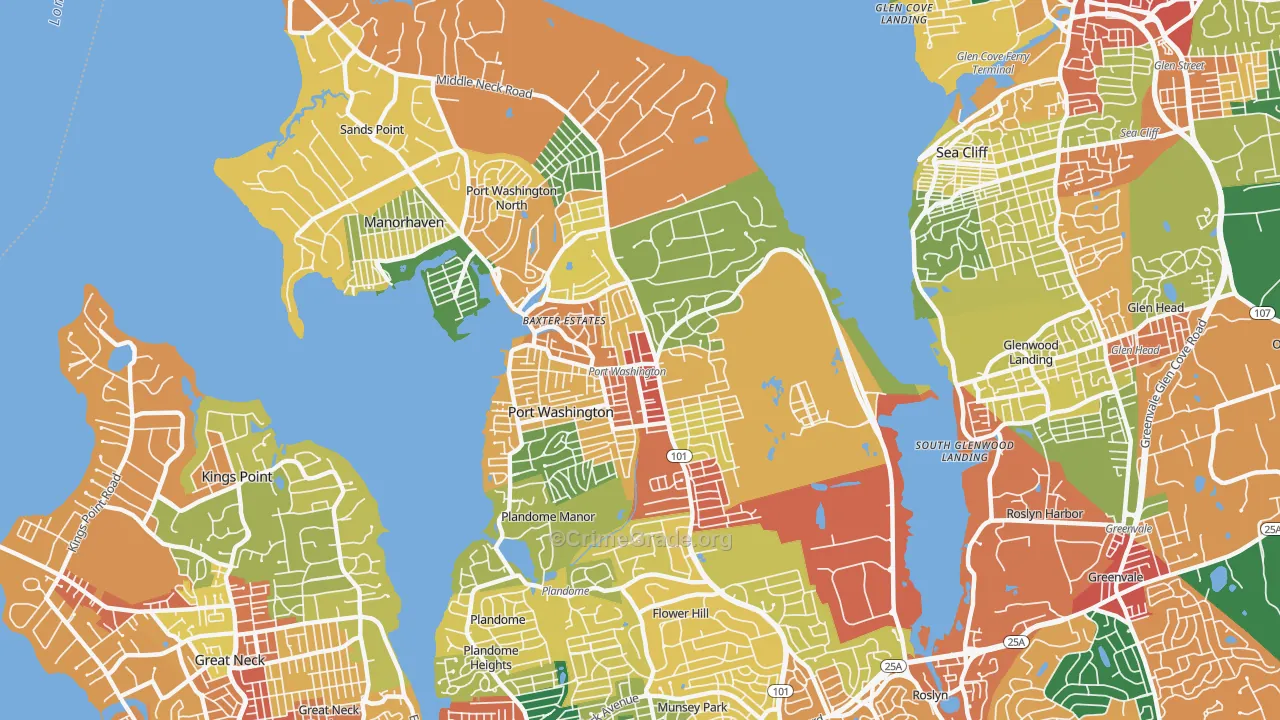 Port Washington, NY Map of Theft Rates