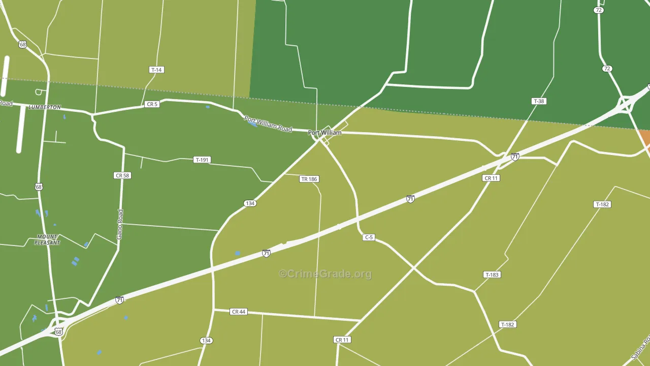 Port William, OH Map of Theft Rates