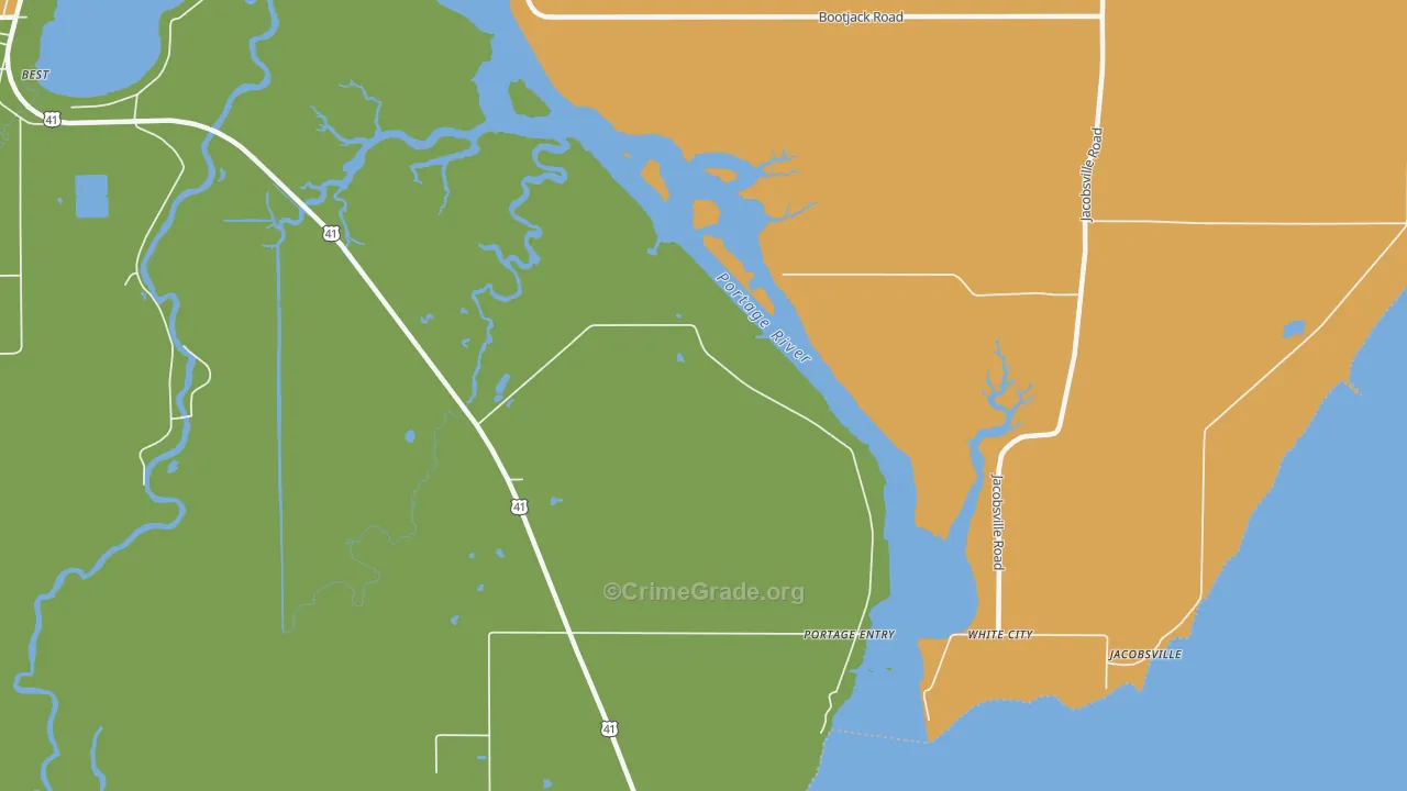 Portage Entry, MI Map of Theft Rates