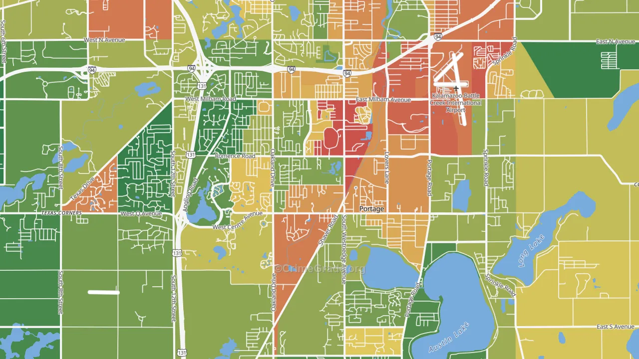 Portage, MI Map of Theft Rates