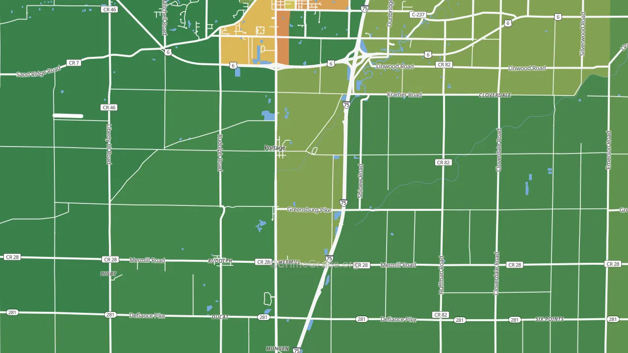 Portage, OH Map of Theft Rates