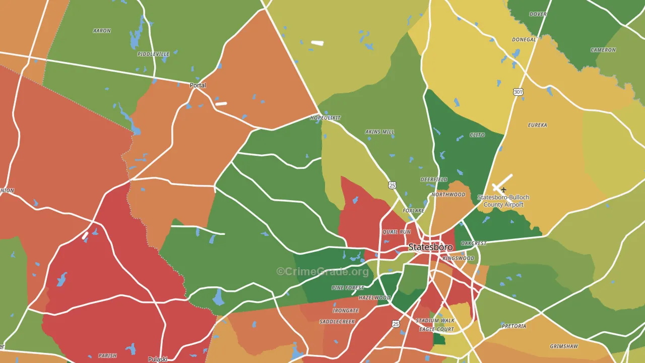Portal, GA Map of Theft Rates