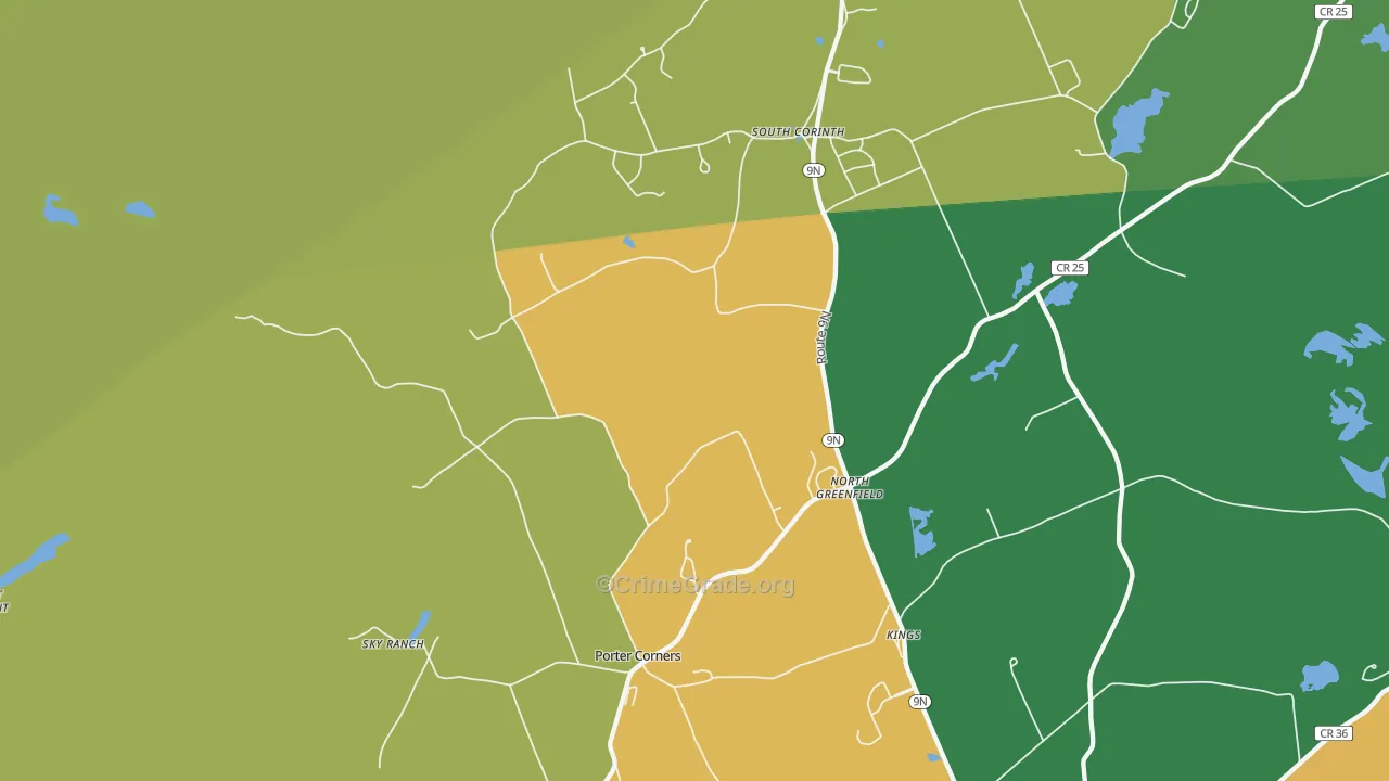 Porter Corners, NY Map of Theft Rates