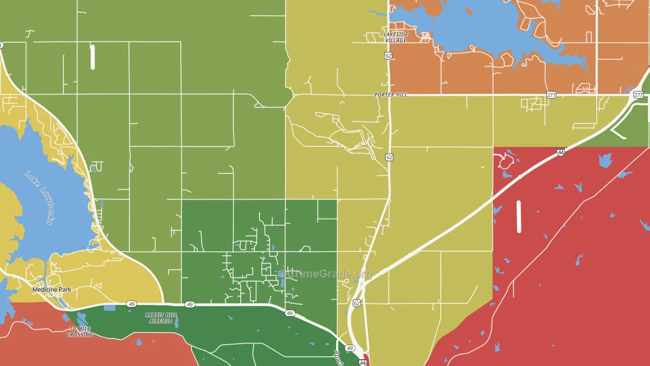 Porter Hill, OK Map of Theft Rates