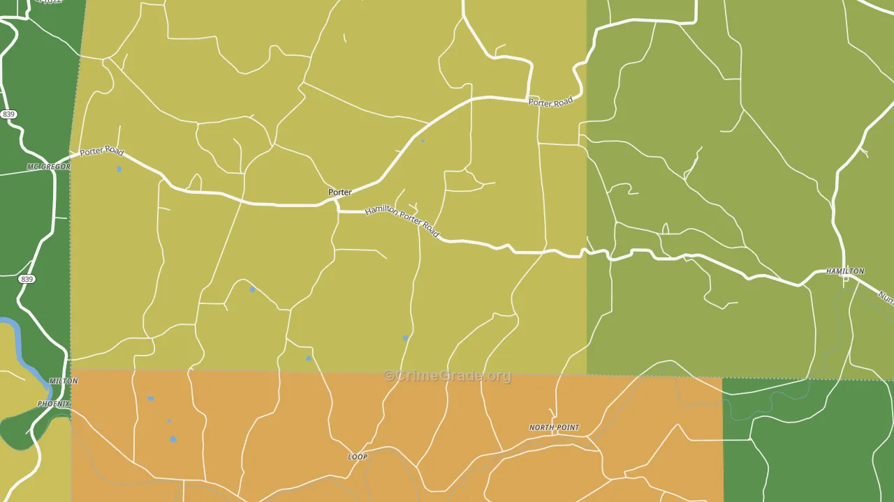 Porter, PA Map of Theft Rates